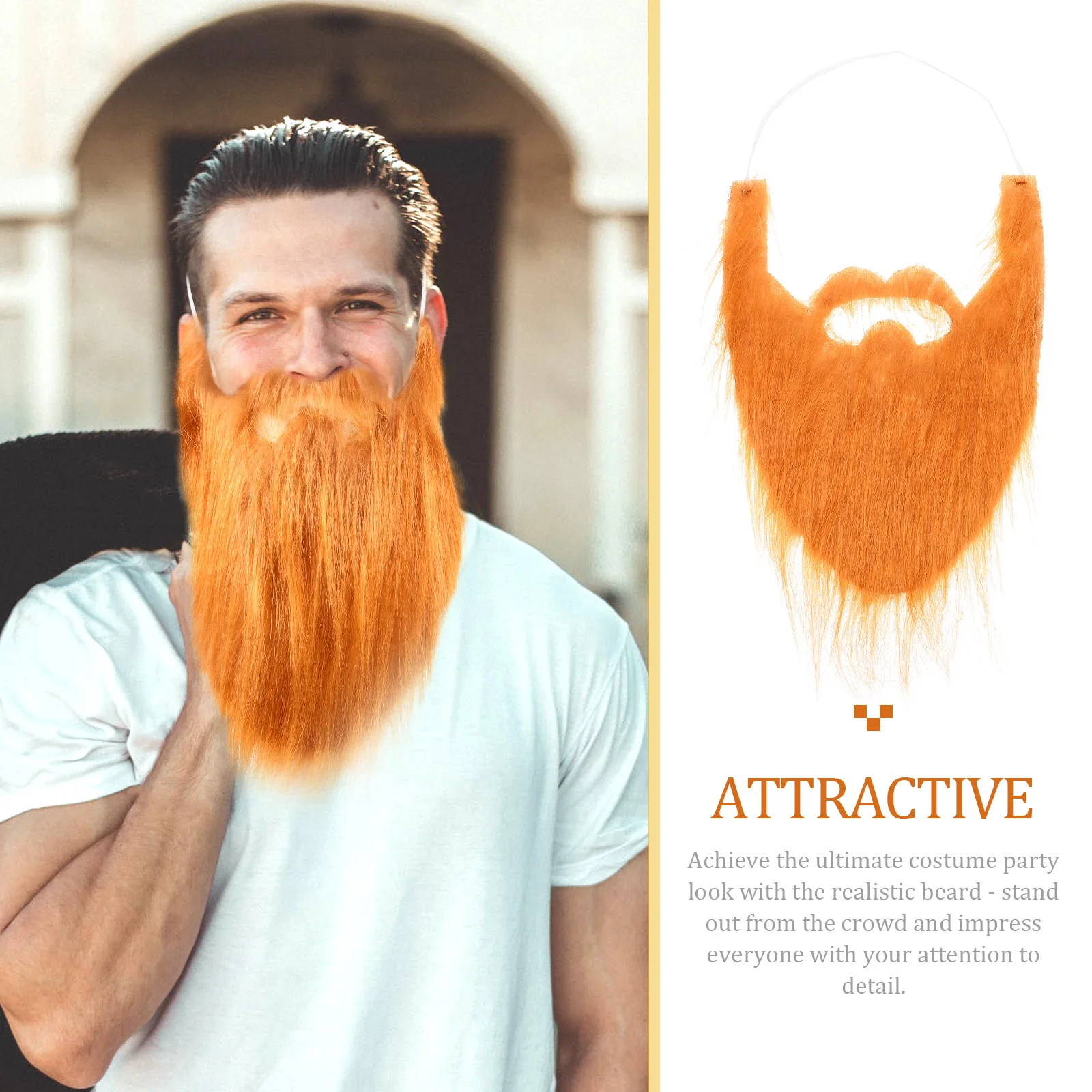 لحية مزيفة أنيقة للرجال أزياء الهالوين تصميم واقعي ملحقات تنكرية متعددة الاستخدامات تتطابق مع اللحية المزيفة #1