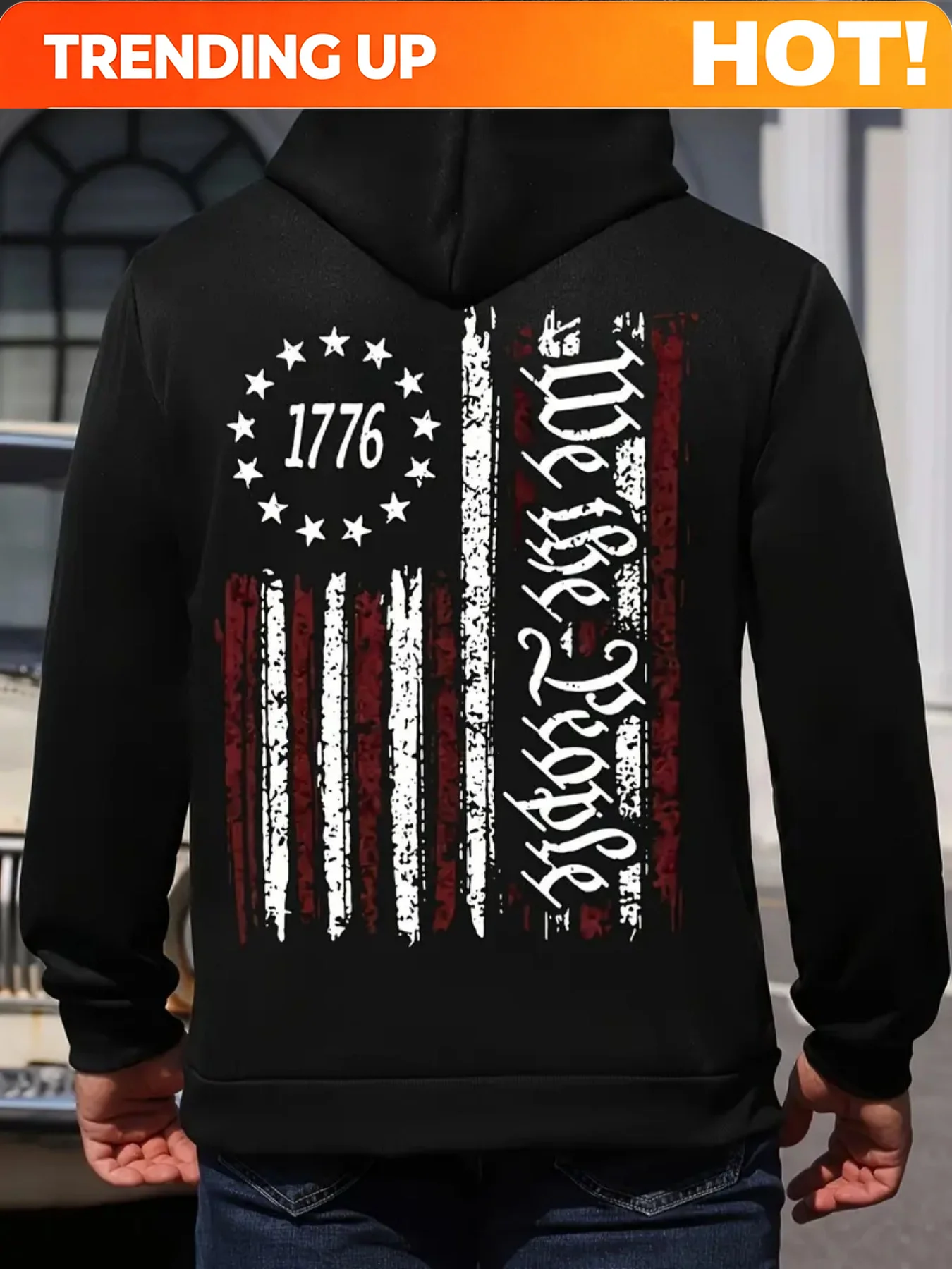 Customization Men'S And Women'S Hip-Hop Hoodie - Relaxed Fit Pullover Sweatshirt, Black With Red And White Highlights - Casual S