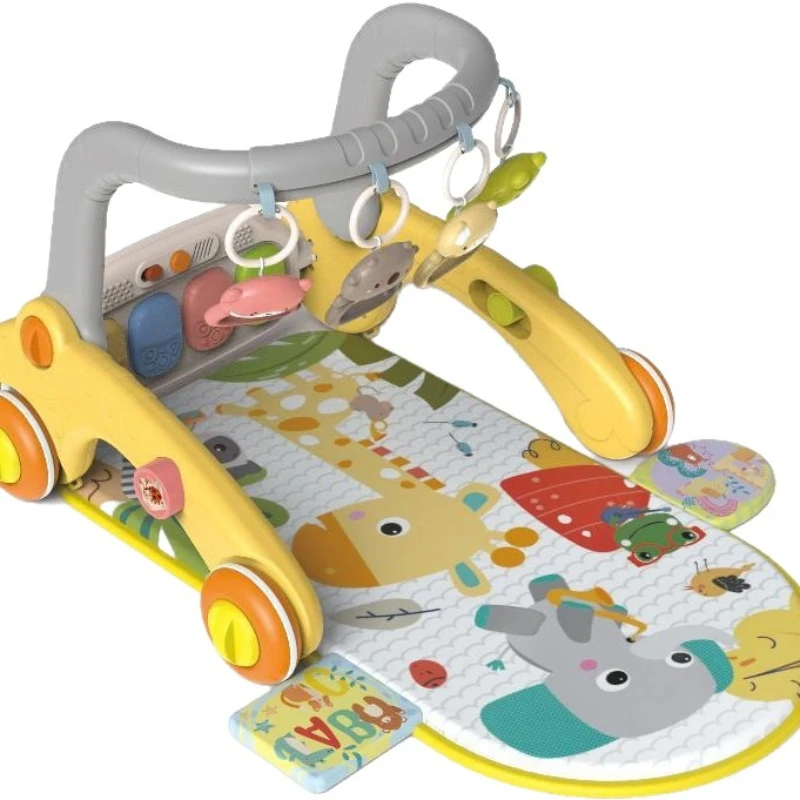 

Baby Activity Gym with Kick Piano, 7-in-1 Play Mat, Walker & Rattles - Educational Toy for Infants Newborn to Toddlers 2 Years