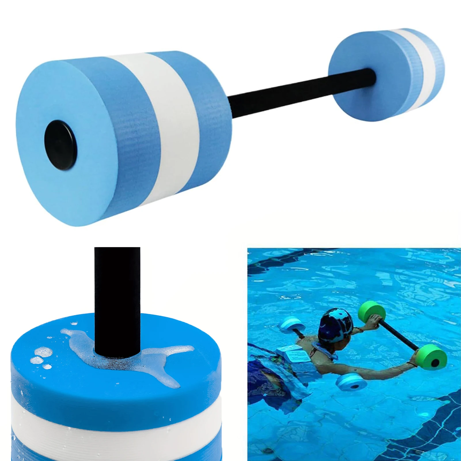 

1pc EVA Water Dumbbell Summer Swimming Pool Training Floating Dumbbells Portable Outdoor Water Sports Entertainment Equipment