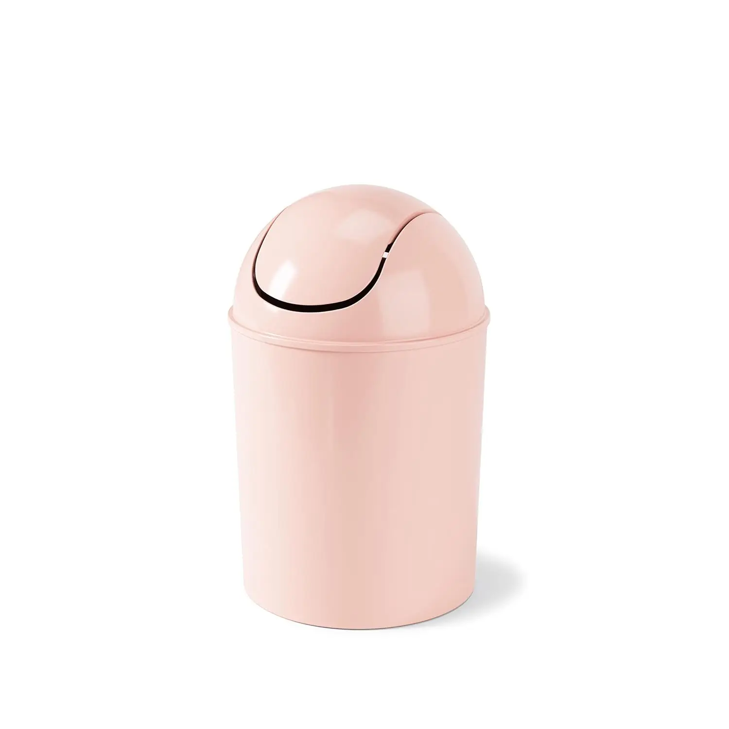 

1.25 Gallon Mini Trash Can with Swing Lid for Bathroom, Bedroom, Office - Compact Waste Bin for Under Counter & Desk - Pink