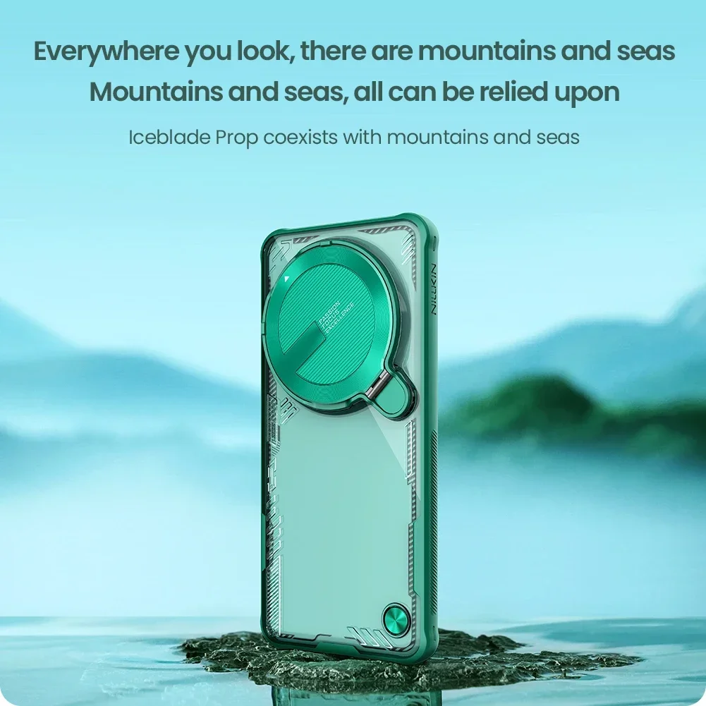 حافظة لهاتف Xiaomi Mi 15 Ultra 5G Nillkin Iceblade عدسة دعامة شفافة مع حامل حماية غطاء خلفي نحيف صلب