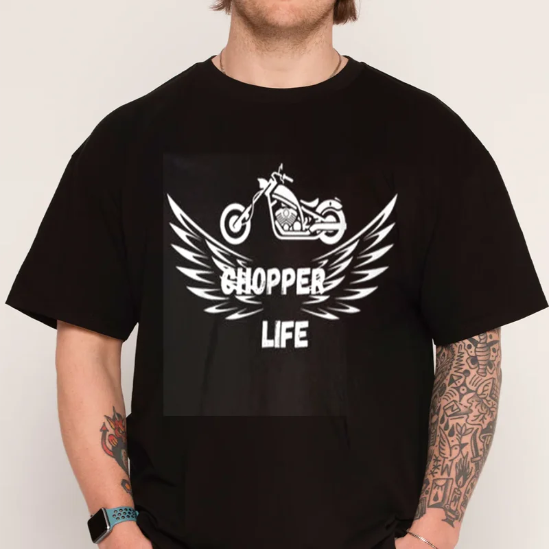 

Chopper Life Motorcycle T-Shirt 100% Cotton T Shirt Motocross Short Sleeve Casual O-neck Mens Tshirt