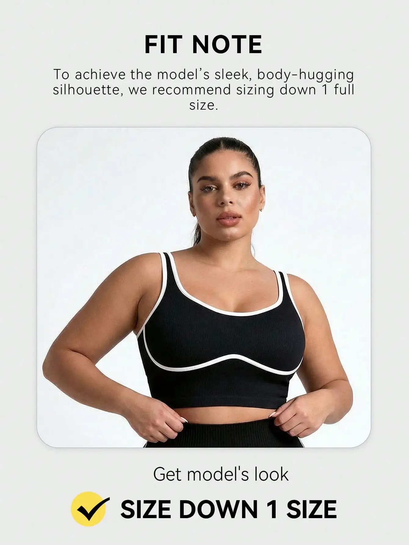 Women Plus Size Seamless Bralette Contrast Trim Ribbed Yoga Bra U-Back Breathable Fitness Gym Workout Crop Top view 5
