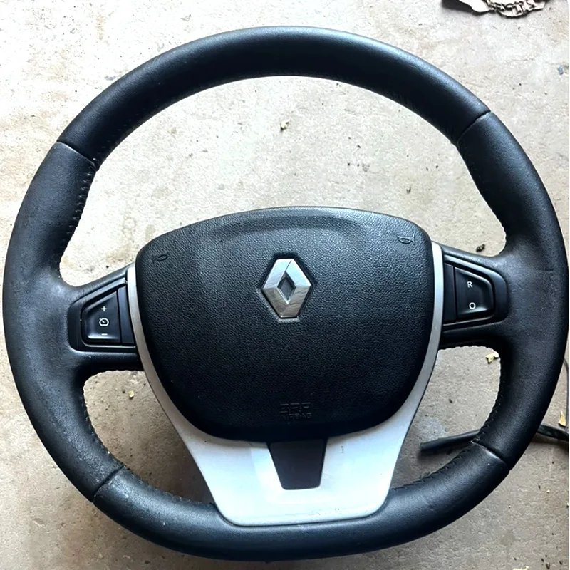 Funda de Volante Cosida a Mano en Cuero Negro Personalizada Antideslizante para Renault Laguna 3 2007-2012 y Renault Zoe 2016