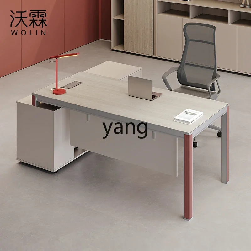 

LTT simple modern single fashion executive table log style office table and chair combination