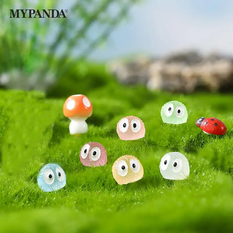 5/2/1pc Luminous Small Briquettes Ornament Avocado Radish Pineapple Cartoon Doll Micro Landscape Decora Dollhouse Miniature Toy