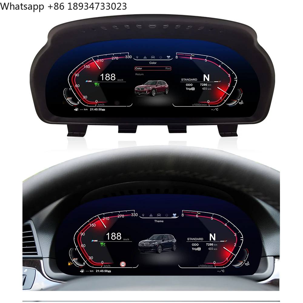 12.3 Inch LCD Speedometer Digital Dashboard Cluster for BMW X5 F15 X6 F16 2014 - 2018  LINUX Speed Meter Screen