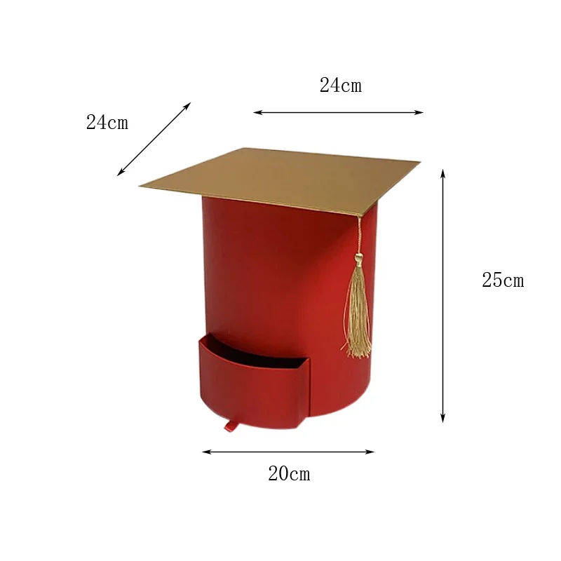 Подарочная коробка в форме крышки для выпускного с ящиком для ювелирных изделий Косметические цветы Упаковочная бумажная коробка для выпускной церемонии