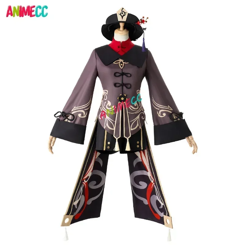 Hu Tao Ganshin Impact Cosplay Costume Wig Rings Hat Anime Game HuTao Cos Outfit Halloween Party Costume for Women Men