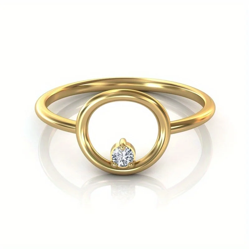 Extremely Fine Hollowed Out Circular Ring Shines with Versatile Women's Rings, Dating, Vacation, Holiday, Women's Jewelry