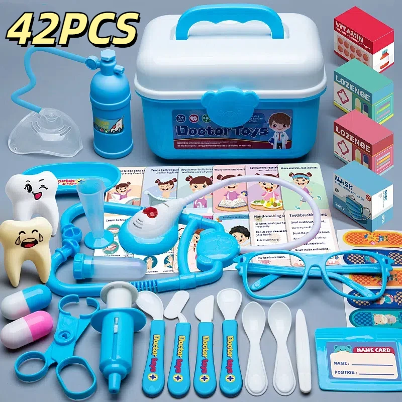 Arzt-Set für Kinder ab 3 Jahren, Kleinkind-Spielzeug, medizinisches Spielset für Mädchen und Jungen, pädagogisches Rollenspiel, Geschenk für Arzt und Zahnarzt