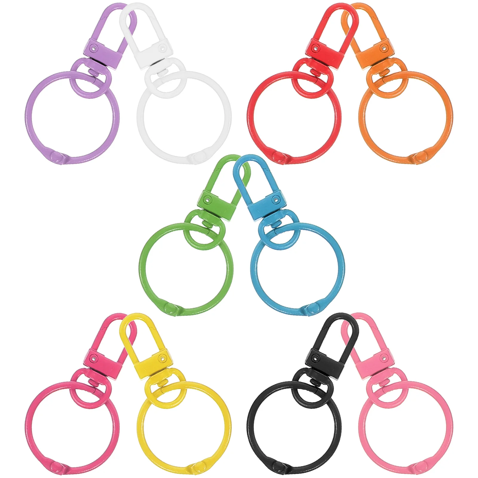 

10pcs Purse Clasp Metal Swivel Lobster Claw Clip Key Rings Connector Bulk Rings Diy Accessories Wallet Strap