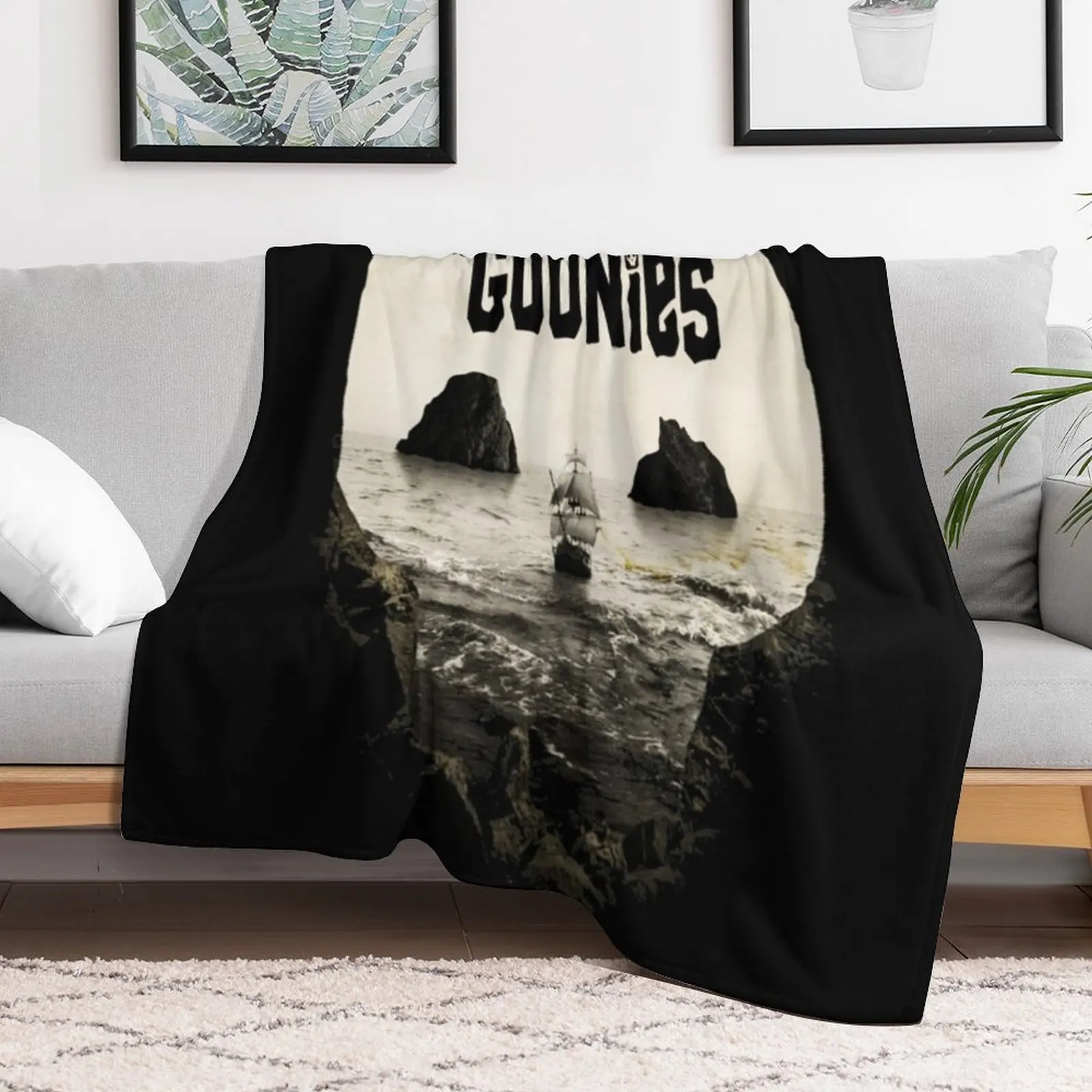 goonies Classic T-Shirt Throw Blanket couch cozy soft plush fuzzy picnic outdoor blanket 5