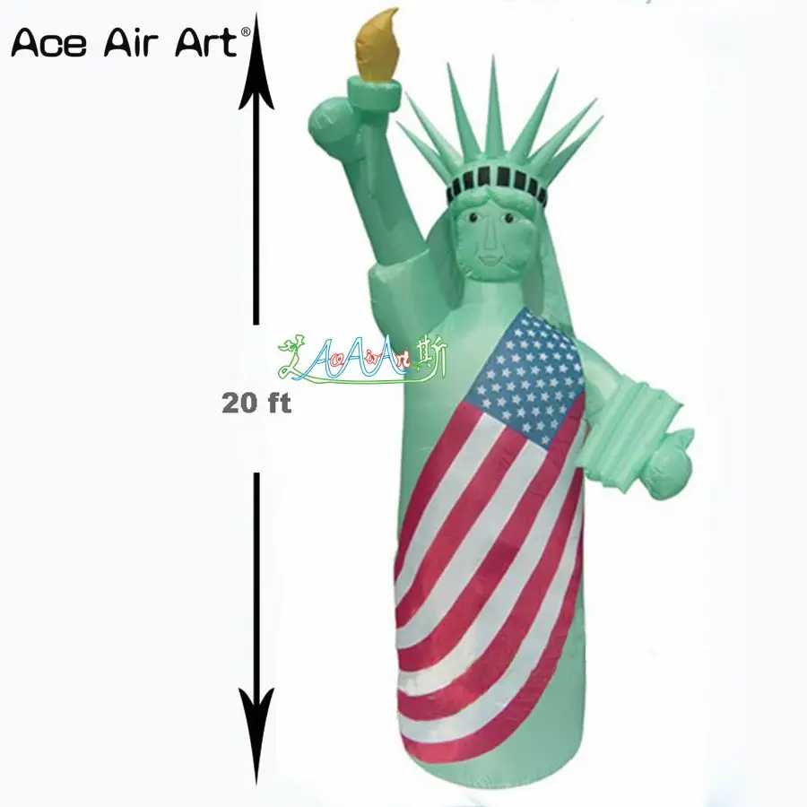 Famous Inflatable 5m/6m/8m H Statue of Liberty Model With Fan For Trade Show/ Advertising/Decoration Made By Ace Air Art