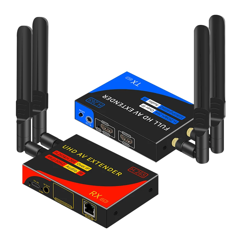 1080P 4K HDMI جهاز ريسيفر استقبال وإرسال الفيديو اللاسلكي موسع 100 متر ث/صوت IR Rj45 VGA ميناء للكاميرا الكمبيوتر المحمول إلى جهاز عرض التلفزيون