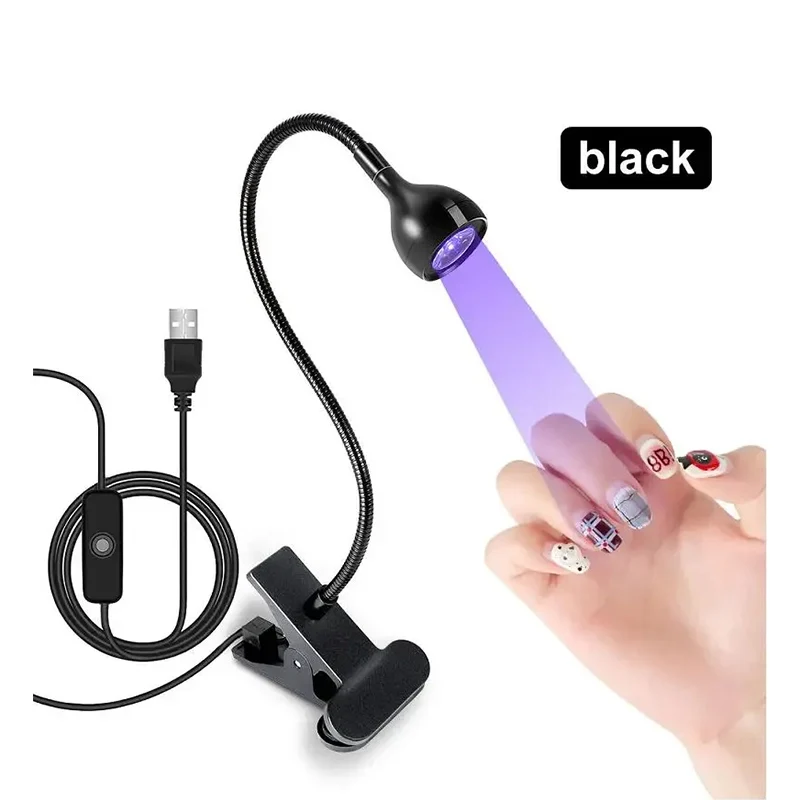 Clip‑on Desk UV Nail Lamp Mini USB Nail Dryer Light 395nm Wavelength For Gel Nails ongles Manicure Salon Tools