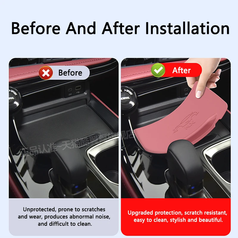 QHCP Car Anti-slip Phone Holder Mat Silicone Central Console Wireless Charger Panel Mat Non-slip Pad Fits For Lexus NX 2022-2025