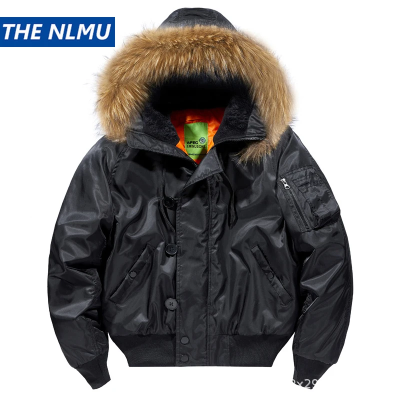 2024 Winter Tactical Bomber Jacket Parka Men Thicken Warm Pilot Air Force Jackets Padded Coats Fur Hooded Parkas for Men