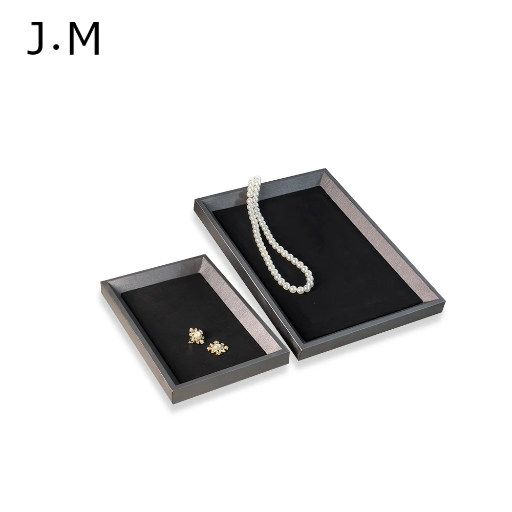

5Pcs/lot Removable PU Leather Microfiber Jewellery Display Trays Organizer Stackable Jewelry For Ring Necklace Earring Holder