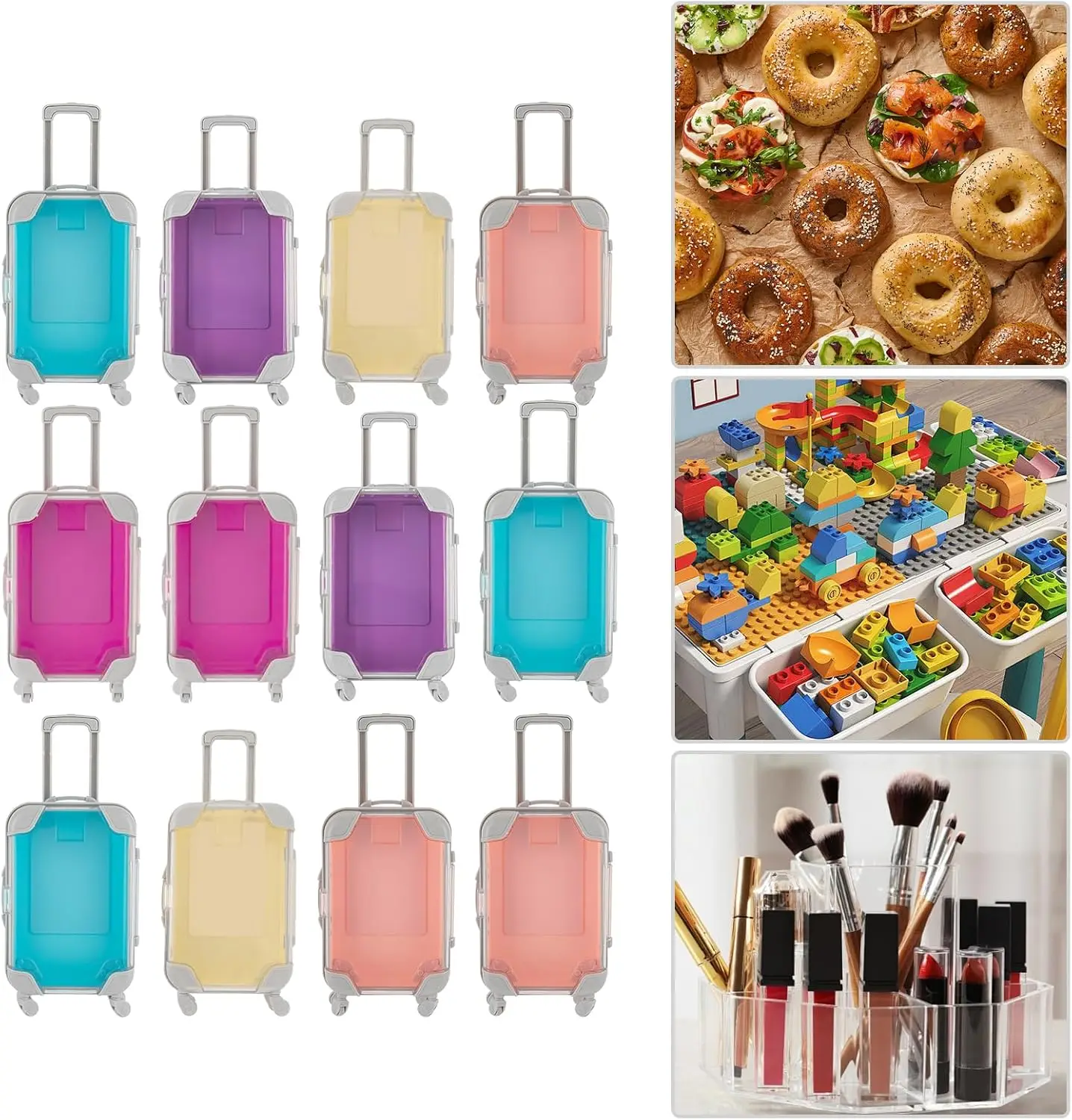 

12 шт. мини-чемодан, мини-коробка для хранения конфет с 5 цветами, портативная портативная подарочная дорожная коробка, чехол на тележке с имитацией