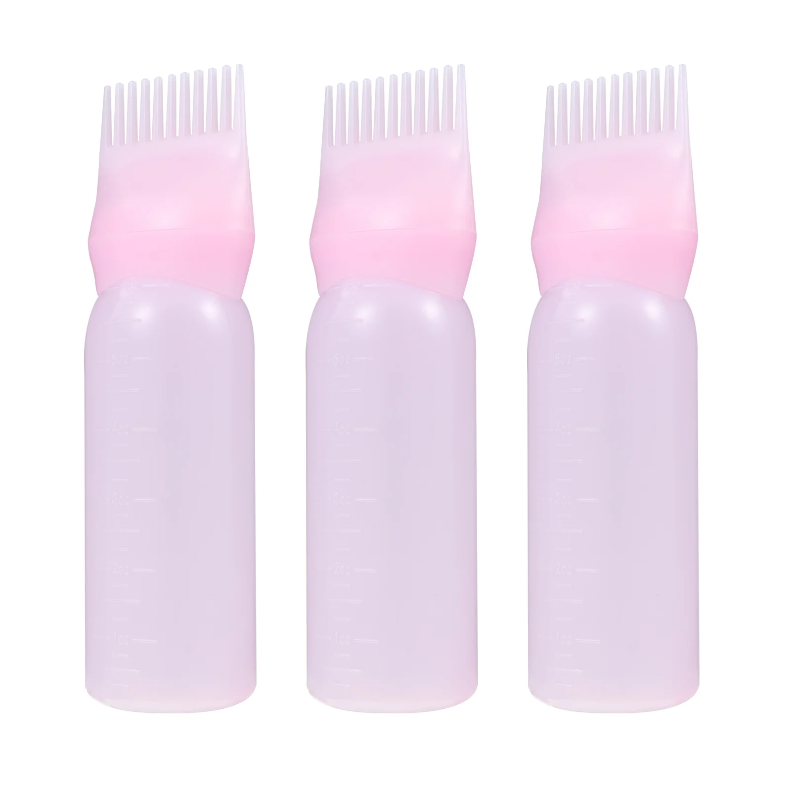 3Pcs Plastic Hair Dye Bottles Hair Coloring Comb Applicator Root Application Bottles Barber Accessories Hairdressing Bottle