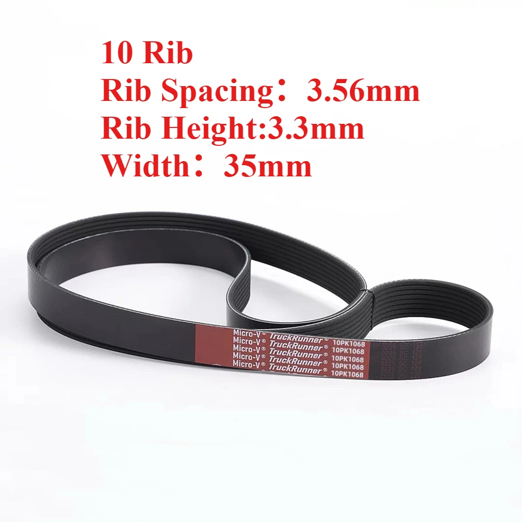 Micro-V Car Belts 10PK968~10PK1590 Commercial Vehicles Trucks Excavators Tractors Engines Multi-rib Accessories Drive Belts