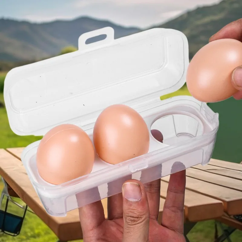 

Outdoor Shockproof Egg Storage Box with Transparent Egg Tray and Plastic Tray Portable Refrigerator Egg Storage Container