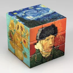 Magic Puzzle Cube for Children, Van Gogh Monet, Da Vinci, Padrão Picasso, Brinquedos Educativos, 3x3