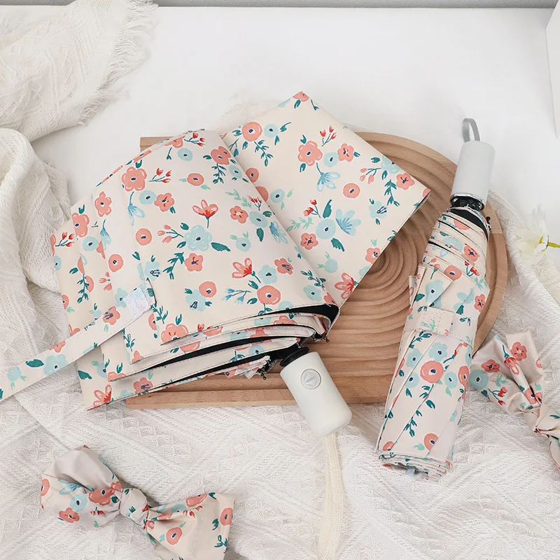 

Цельный персонализированный креативный узор, ветрозащитный и непромокаемый солнечный зонт, небольшой свежий зонтик с рисунком, подходящий