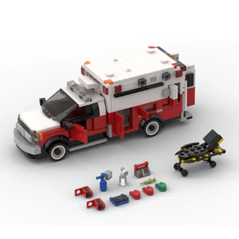 

New MOC-127800 Ambulance - City Vehicle 21 F-550 Kids Toys 728pcs Kids Building Block Toys DIY Merry Christmas Birthday Gift