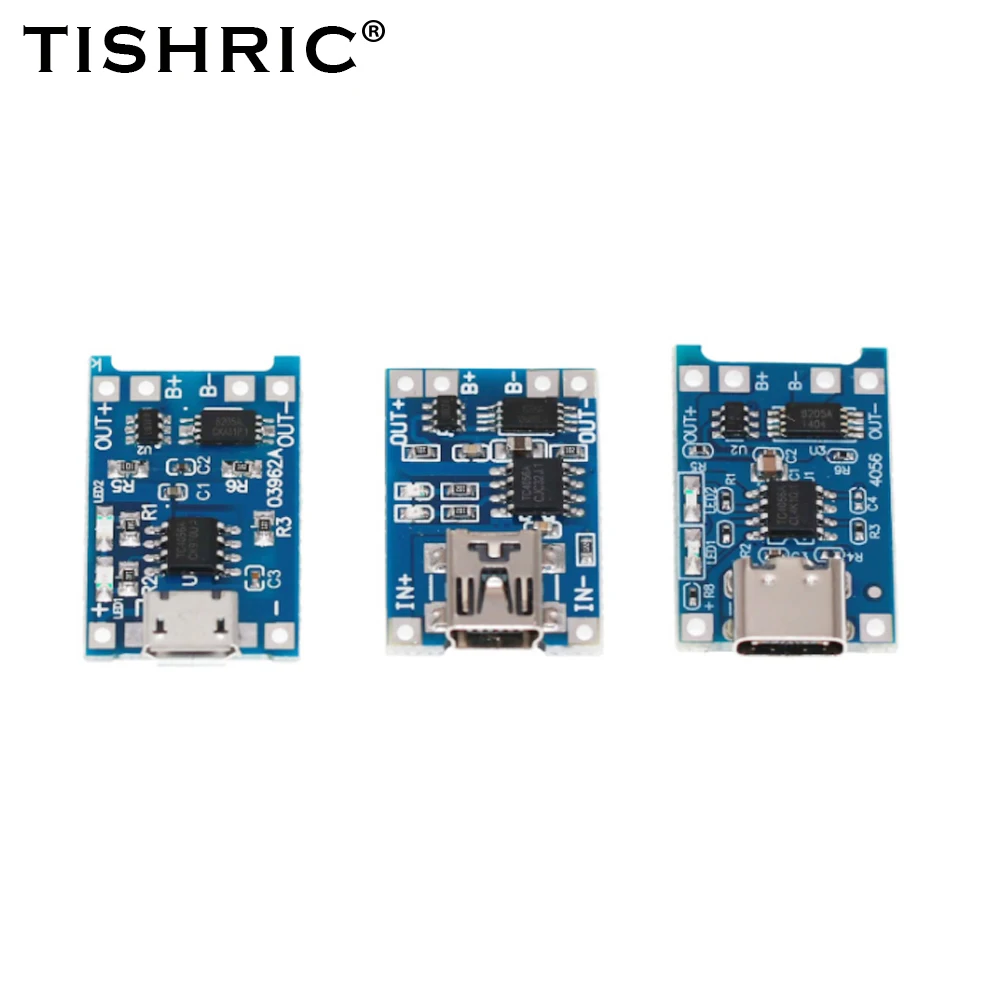 5V 1A Micro/Type-c/Mini TP4056 18650 Lithium Battery Charging Module 1.2K Current Charging Board With Protection Dual Functions