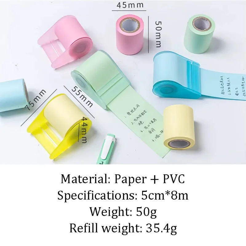 8m Colorful Transparent Sticky Notes PET Waterproof Memo Sticky Notes Pads Notepads Daily list Paper School Stationery