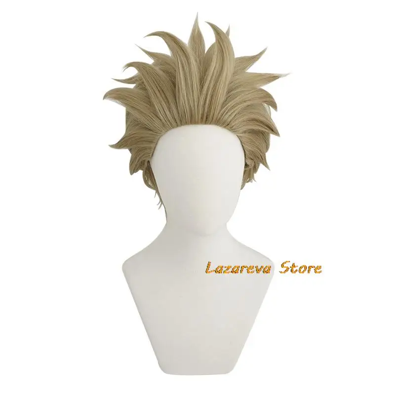 Anime My Academia Hawks Cosplay Costume Wig Curry Color Fur Collar Coat Combats Adult Man Woman Halloween Carnival Suit