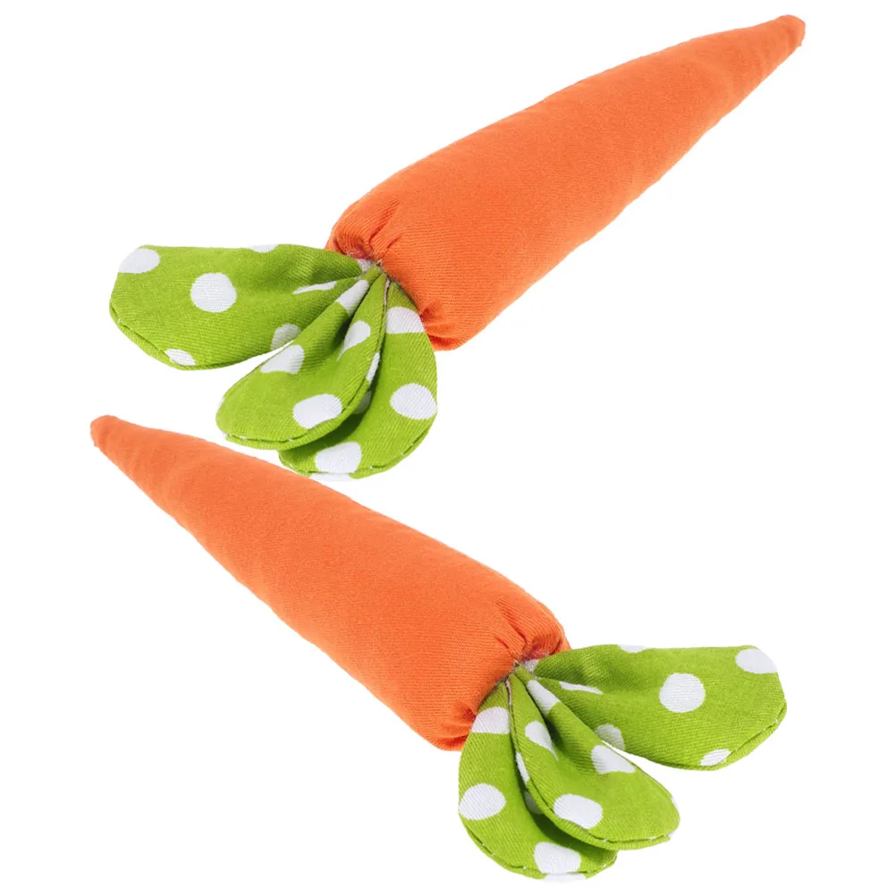 ของตกแต่งรูปแครอท 2 ชิ้น ทำจากผ้า รูปทรงเหมือนจริง สำหรับตกแต่งเทศกาลอีสเตอร์ งานปาร์ตี้ ตกแต่งโต๊ะ บ้าน สำนักงาน สวน ของตกแต่งปลอม