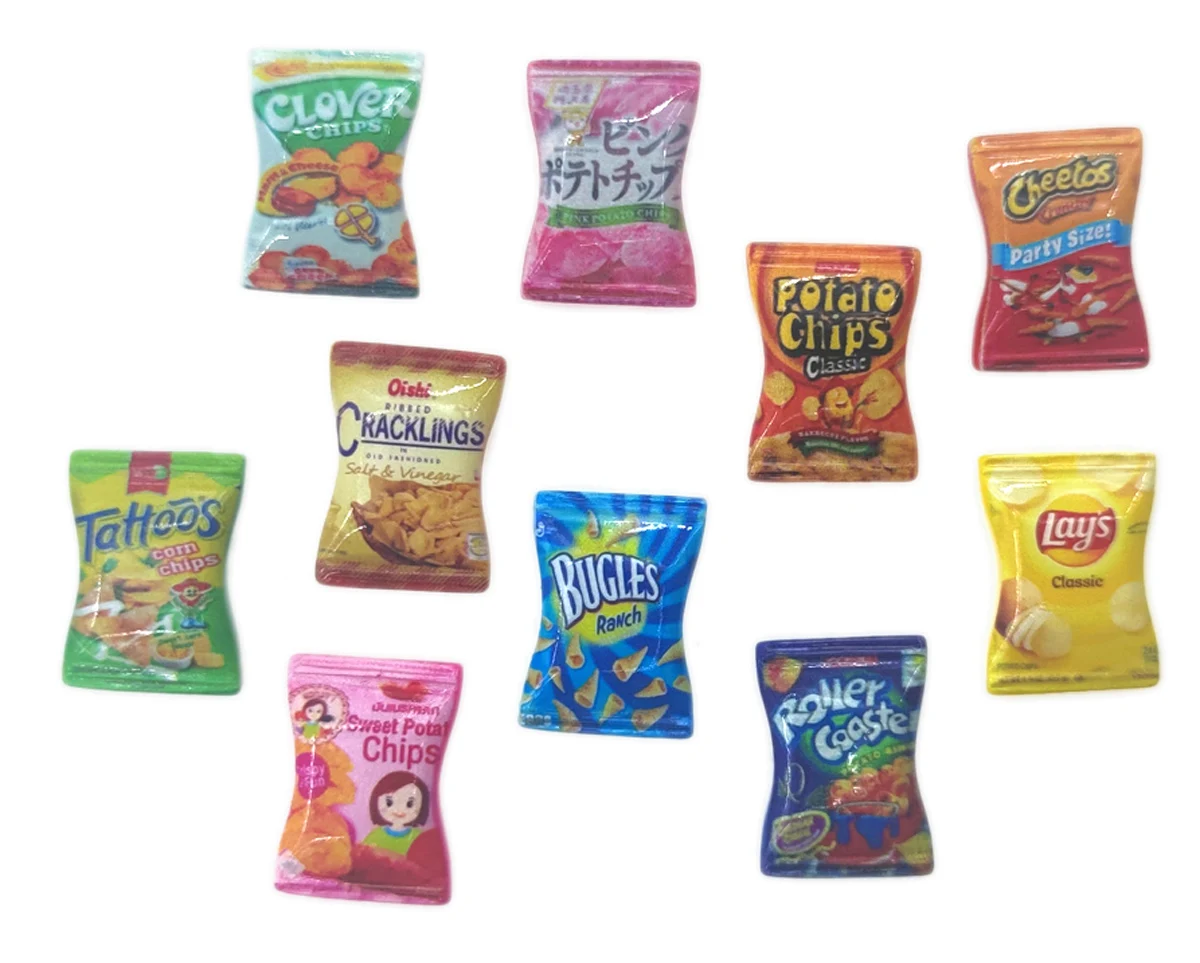 نموذج رقائق الراتنج المصغرة ، ديكور بيت الدمية ، وجبة خفيفة صغيرة ، إكسسوارات اللعب ، مقياس ، 10 في الكثير