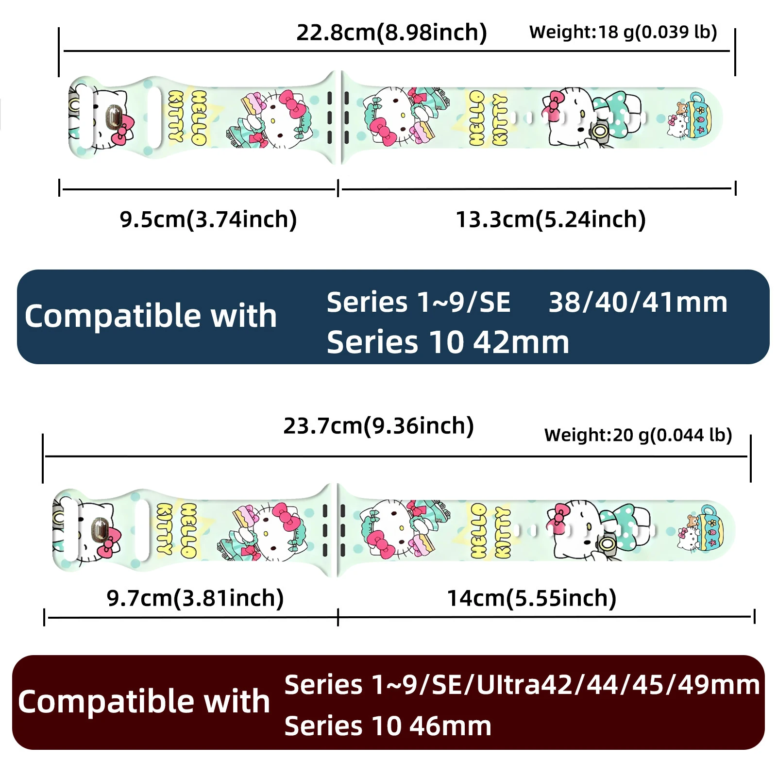 Ремешок Sanrio Series 2 для Apple Watch 10 9 8 7 SE, сменный силиконовый ремешок для iWatch 46 мм, 44 мм, 42 мм, 41 мм, ремешок для часов