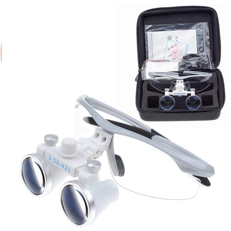 Lupas Dentárias Magnifier Dentista Binocular Lupas Cirurgia Médica Lupa Cirúrgico para Operação Odontológica 2.5x 3.5x