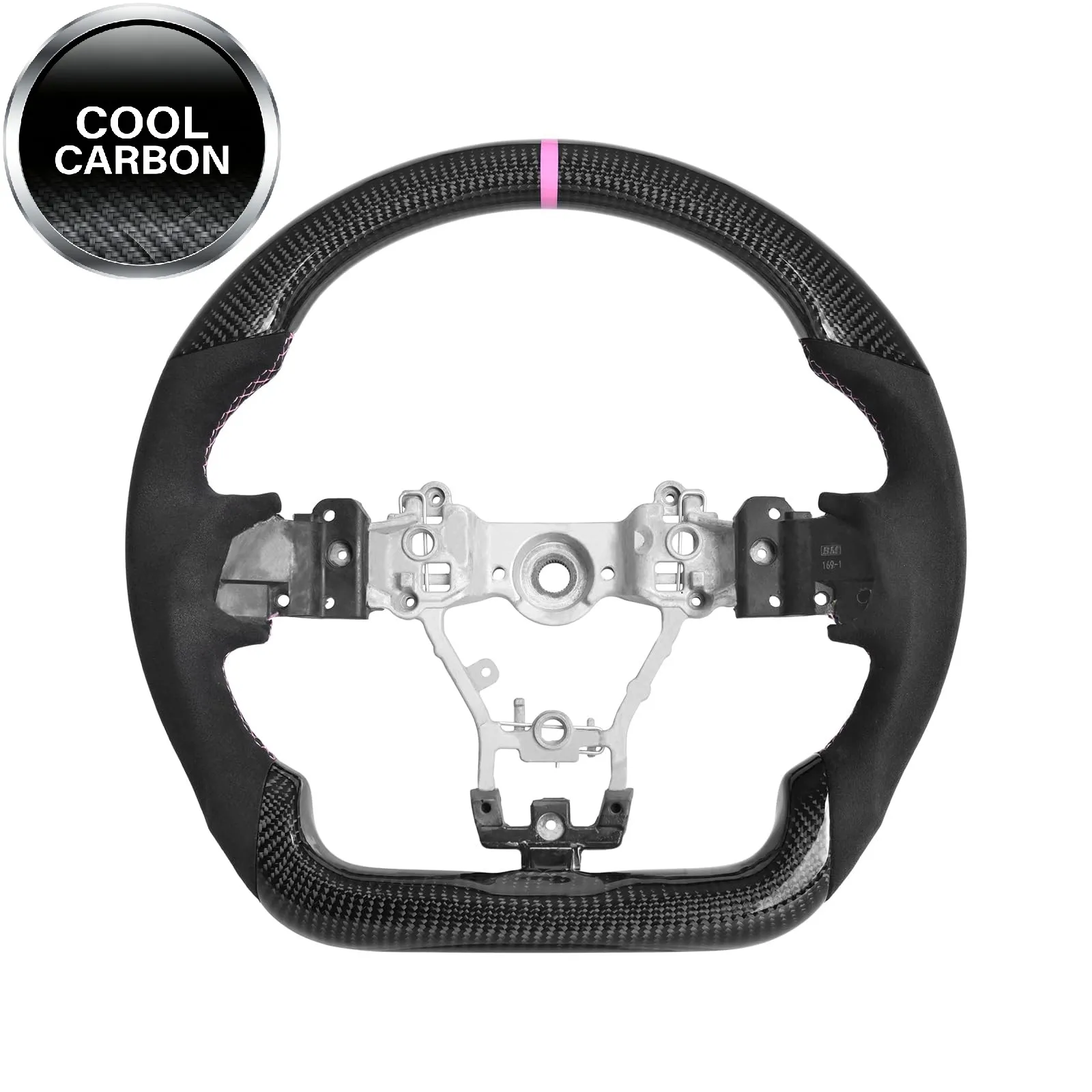 

Carbon Fiber Steering Wheel for Subaru WRX & WRX STI 2015-2021, D-shaped Flat-bottom Suede Leather Grip