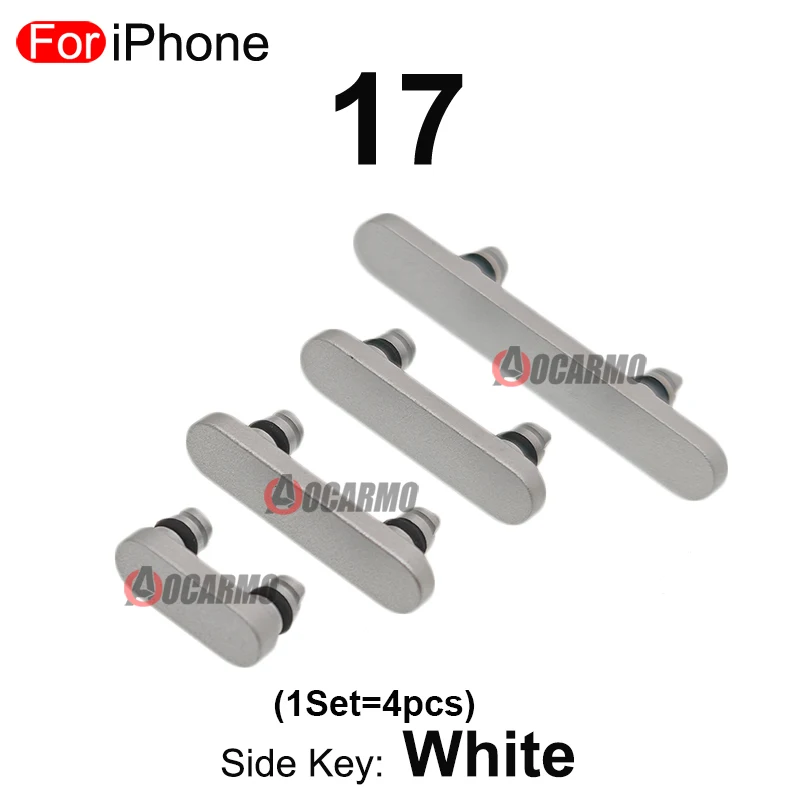 Aocarmo For Apple iPhone 17 Black White Blue Side Key Power On Off Volume Mute Buttons Replacement Parts
