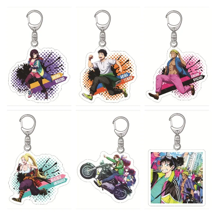 6CM ZOM 100 Anime Figures Cosplay Acrylic Double-Sided Pattern Key Chains Creative Toy Bag Pendant Decor Fans Collection Gift