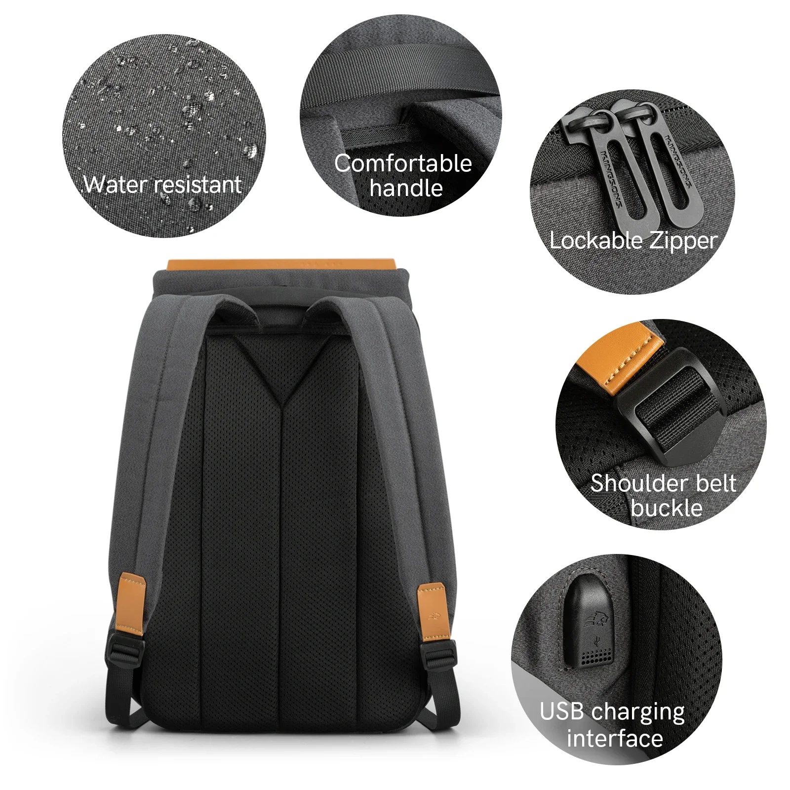 Kingsons Anti-Theft Laptop Backpack Travelling Laptop Backpack Commuter Backpacks Usb Charging School Laptop Bags For Teenages