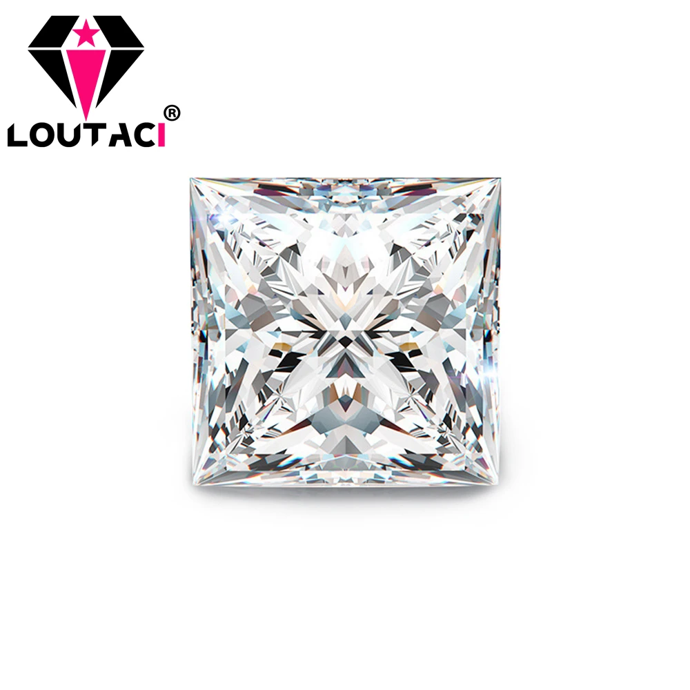 

LOUTACI 1-5ct princess cut White DEFGH forever brilliant moissanite for sale best quality factory