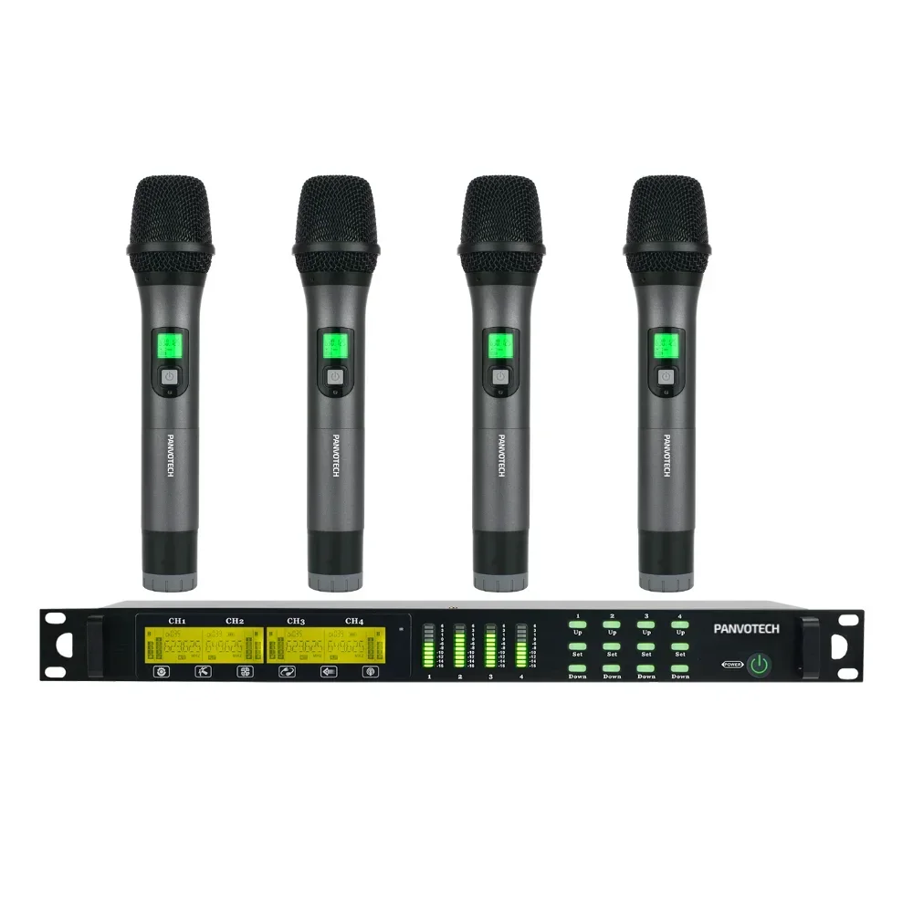 

2025/Panvotech Professional UHF 4 Channels Wireless Lavalier Microphone for Church