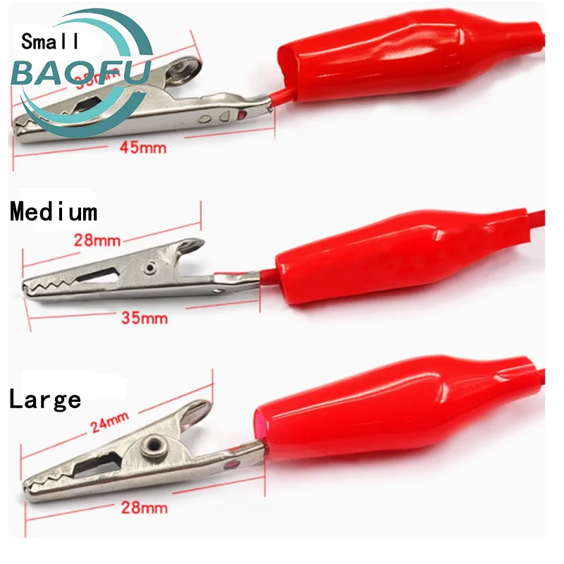 

10 Pcs Crocodile type Clip Black Red Blue Black Yellow Soft Plastic Coated Testing Probe Mini Alligator Test Clips