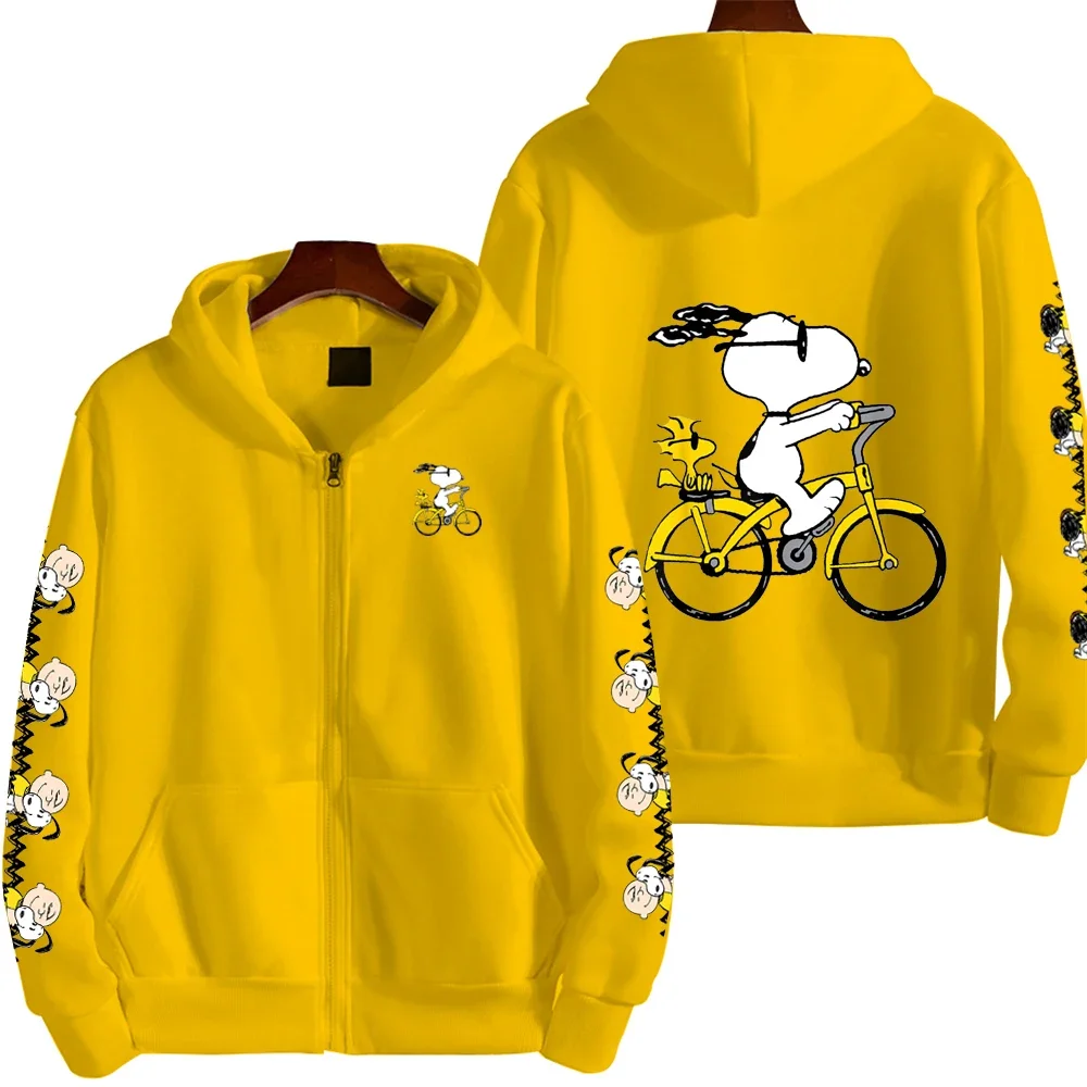AliExpress Potdemiel Snoopy Cycling Men's Cartoon Autumn/Winter Zipper Hoodie Women's Street Casual Fashion Couple Sports Hoodie