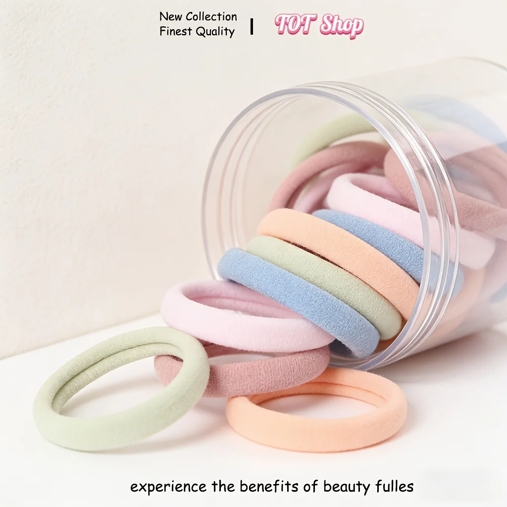 15/16pcs Solid Color Thick High-Elasticity Towel-Style Hair Ties, Macaron Color Mix, Vintage Style, Multi-Color Versatile Hair Bands, Hair-Friendly Ponytail Holders, Simple and Elegant Hair Accessories, Essential for Students and Office Workers
