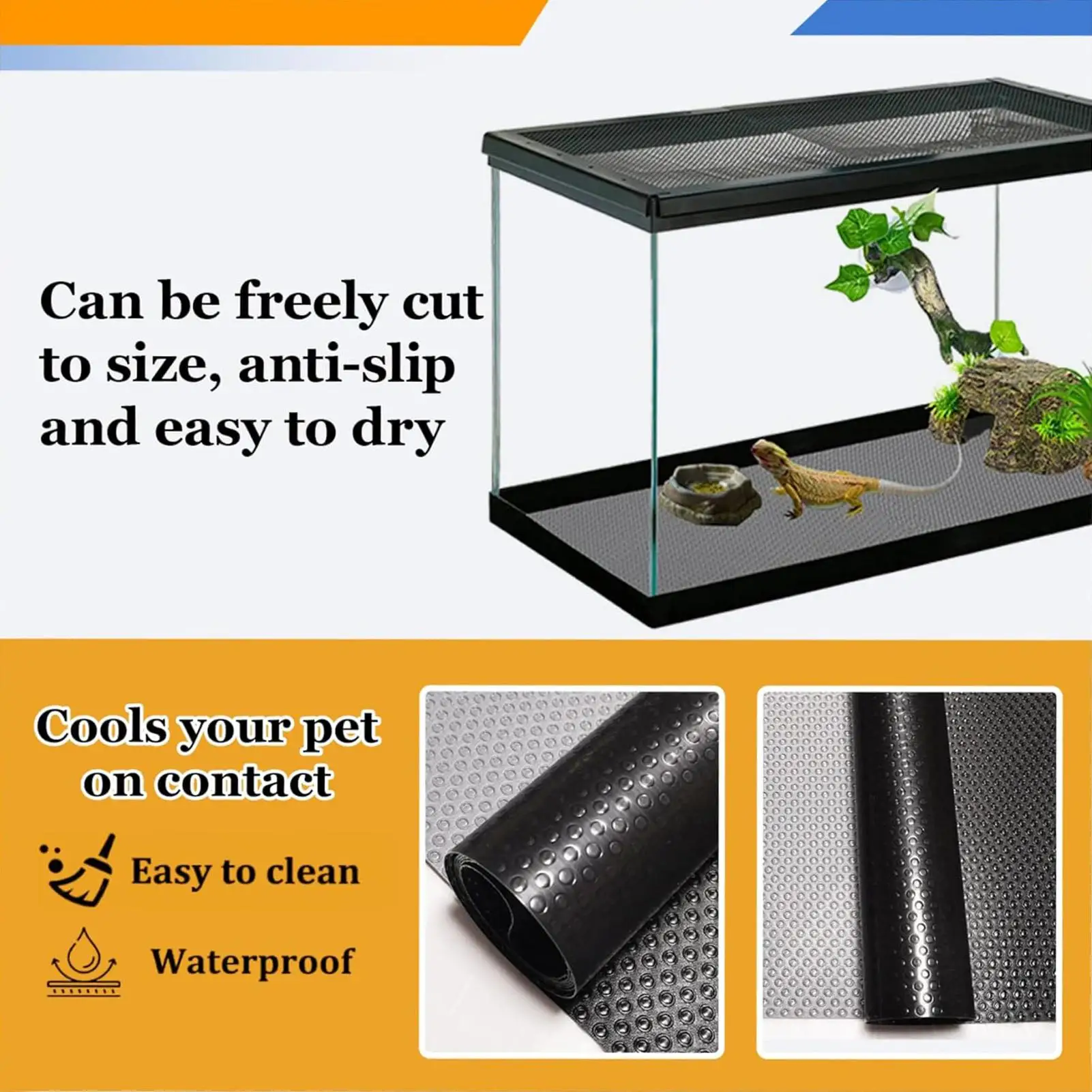 Bearded Dragon Mat Small Pet Cage Bedding Rug Climbing Pet Carpet For Bearded Dragon Leopard Gecko Tortoise Lizard Hamster