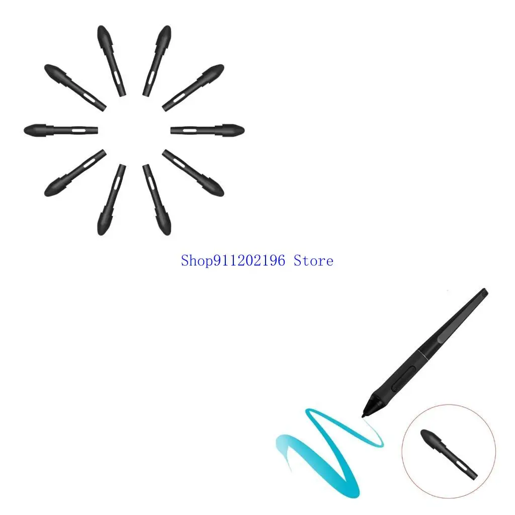 

P82A упаковка из 10 пластиковых стилусов NIBS для таблеток цифрового искусства плавное рисование.