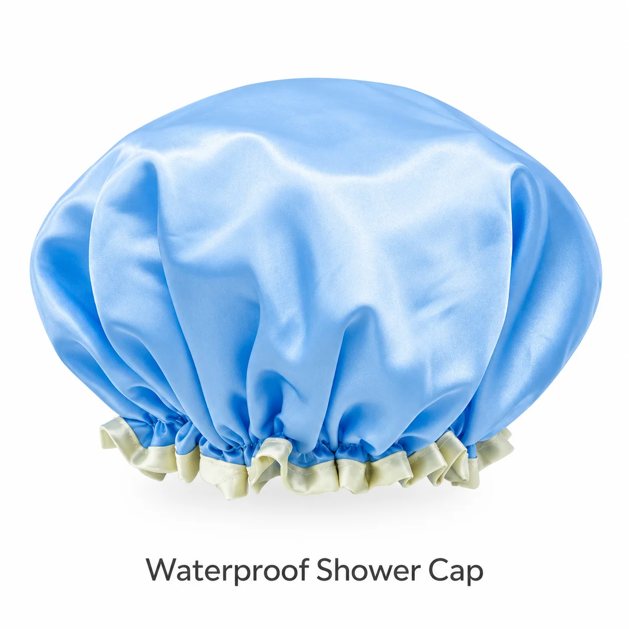 Waterproof Shower Cap Reusable Double Layer PEVA Bath Cap Soft Elastic Hair Protection Cap for Women Adults Kids Bath Shower Spa